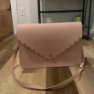 Brand new, still in the box, work clutch and laptop bag in mauve walnut!